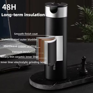 Bottiglia Termica in Acciaio Inox 304 con Display LED della Temperatura, <span class=keywords><strong>Tazza</strong></span> per Tè con Apertura Facilitata e Coperchio Antigoccia - Product Image 1