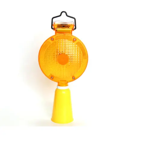 Road Safety Solar Traffic Cone LED Flashing Warning Light