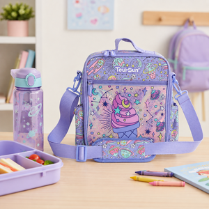 Borsa Termica per Bambini a Forma di Gelato, Leggera e Portatile, Borsa Frigo Isolante Resistente per Alimenti con Manico e Tracolla - Product Image 4