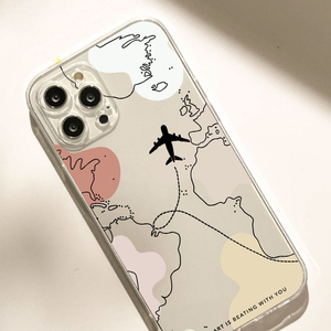 Funda Protectora Transparente de TPU Suave con Diseño Creativo de Mapa y Líneas de Aviones <span class=keywords><strong>para</strong></span> <span class=keywords><strong>iPhone</strong></span> <span class=keywords><strong>11</strong></span> 12 13 14 15 16 17 Pro Max Air - Product Image 2