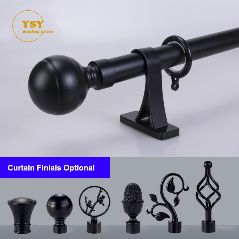 Single curtain rod set