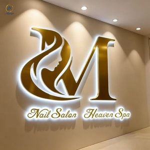 Cá nhân logo xây dựng trong Nhà Biển Báo kim loại Acrylic 3D Vàng thư quảng cáo ngoài trời biển hiệu Backlit dấu hiệu ánh sáng dẫn đăng ký - Product Image 5