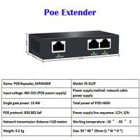 Alimentation Gigabit Extender pour ordinateur Internet 12v 24v 48v Injecteur passif Cordons d'alimentation Rj45 avec fonctions POE SNMP QoS
