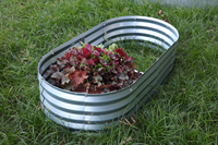 Jardinière surélevée en métal durable, écologique, style américain, ovale, ondulée, pour la culture de légumes en extérieur dans le jardin et à la maison
