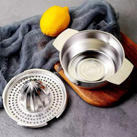 Handmatige citruspers van roestvrij staal met ingebouwde zeefbak, duurzame sapcentrifuge voor sinaasappel, citroen, limoen en verse sappen
