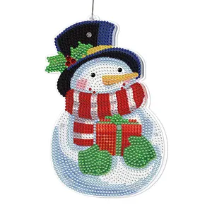 New Popular 5D DIY Diamond Painting Christmas Bell And Snowman Lights Indoor Decorations