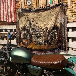 Tapiz de Motocicleta Tejido de Arte Vintage, Decoración de Pared para el Hogar, Cafetería, Sofá, Sillón - Product Image 2