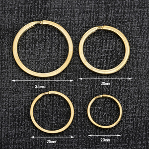 Brass Key Ring Round Handmade Gold Color <b>Keychain</b> For DIY <b>Personalized</b> Accessories - Product Image 3