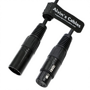 ALVIN's สาย <span class=keywords><strong>XLR</strong></span> สายไฟตัวผู้/ตัวเมีย4พินสำหรับ Venice/F55/SxS/C300 mkiiiii/ C500 MKII Blackmagic URSA MINI Pro - Product Image 1
