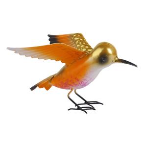 Arancione statua di uccello in ferro figurina in alluminio decorazione per la casa per tavolo da giardino-per ufficio o soggiorno - Product Image 1