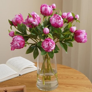 Pivoines artificielles de fleurs en soie à 2 têtes de haute qualité pour la décoration intérieure - Product Image 2