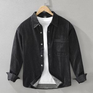 Camisa Casual Japonesa de Manga Larga de Mezclilla para Hombre, Estilo Holgado - Product Image 4
