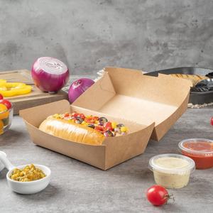 Récipients pour hot-dogs en papier <span class=keywords><strong>kraft</strong></span> <span class=keywords><strong>Boîte</strong></span> d'emballage recyclable et sulfurisée pour hot-dogs - Product Image 6