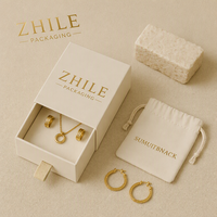 Boîte à bijoux rigide en carton avec ruban, logo personnalisé, emballage cadeau de luxe en carton ondulé pour bague, boucles d'oreilles, pendentif