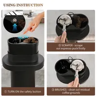 Cafemasy Nettoyeur de porte-filtre à café électrique commercial en plastique, grande capacité, boîte à marc pour café expresso, outil pour les cafés