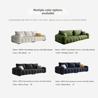 Ensemble de canapés en chenille directement de l'usine, design moderne et minimaliste aux tons crème, effet moelleux, idéal pour l'hiver