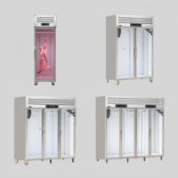 Vitrine Réfrigérée et Congélateur Verticale Commerciale pour Viande Fraîche (Porc, Bœuf, Mouton), Présentoir de Conservation de Viande Fraîche