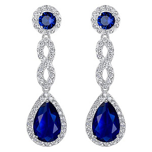 Eleganti Orecchini a Goccia Lunghi per Donne, Colore Blu, Stile Serale, Accessori per Orecchie - Product Image 1