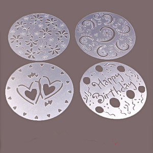 Offre Spéciale Bricolage 100% De qualité alimentaire 4 pièces 8 pouces <span class=keywords><strong>joyeux</strong></span> <span class=keywords><strong>Anniversaire</strong></span> PVC POCHOIRS Pour La Décoration De gâteau - Product Image 2