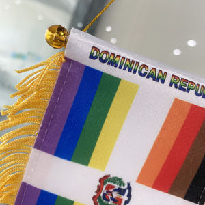 بالجملة مخصص بوليستر مصاصة تسامي معلقة العلم الوطني مع شرابة نافذة راية زينة - Product Image 5