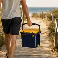 Glacière rotomoulée 17L avec poignée de transport facile, glacière rigide portable en LLDPE pour la plage, les pique-niques, le camping et la pêche