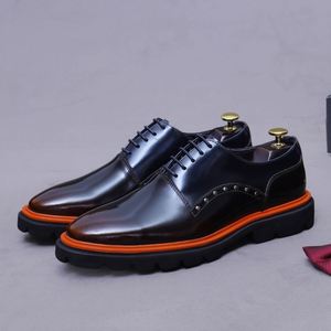 Zapatos de Vestir de Cuero Genuino para Hombre, de Lujo, Formales, para Boda, Casuales, de Oficina, con Plantilla Desmontable, Transpirables y Cómodos, con Punta Cuadrada - Product Image 1