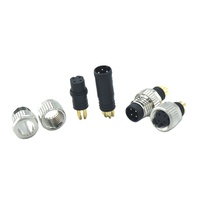 Connecteur d'alimentation mâle-femelle moulable à 4 broches circulaires M8 nickelé étanche DIN IP67