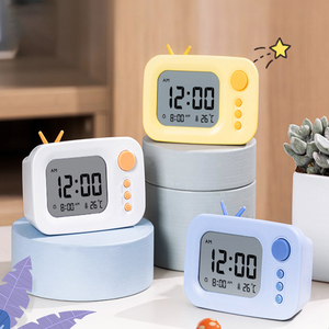 Compact Home Desktop Alarm <b>Clock</b>, Student Wake-up Multifunctional Creative Electronic <b>Clock</b>, LCD <b>Digital</b> Display Timer - Product Image 3