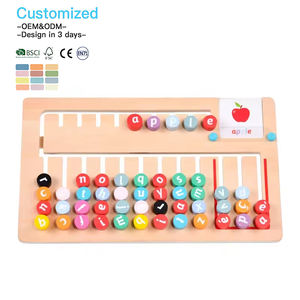 Jouets en bois Montessori pour enfants EDULAND, jouets d'apprentissage de l'alphabet, jeu de puzzle de correspondance de couleurs et de formes, jeu de <span class=keywords><strong>logique</strong></span> - Product Image 1