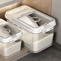 Récipient à riz édition de luxe en gros Récipient à riz pour aliments en PET anti-insectes et étanche à l'humidité avec interrupteur magnétique