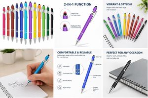 Bolígrafo Metálico Multifuncional de 1.0 mm de Ancho con Logotipo Personalizado, Bolígrafo Promocional para Negocios, Diseño Novedoso con Cuerpo de Pluma, Tinta Negra BKS - Product Image 5