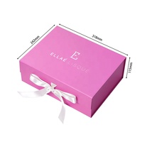 Boîte en papier pliable magnétique avec ruban, logo personnalisé en relief, emballage rigide de luxe pour vêtements et robes