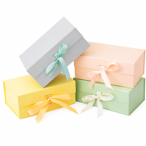 Boîte rigide cosmétique recyclable personnalisée pour ensemble de soins de beauté, fermeture à ruban, logo personnalisé, OEM ODM, usine - Product Image 1