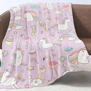 Tùy Chỉnh Siêu Mềm Kỹ Thuật Số In <span class=keywords><strong>Flannel</strong></span> Dệt Kim Lông Cừu Chăn Với Dễ Thương Chó Và Mèo - Product Image 4