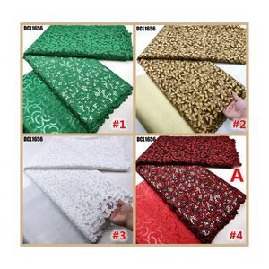 Tradizione africana moda all'ingrosso tessuto di pizzo tessuto di ricamo di cristallo austriaco <span class=keywords><strong>Guipure</strong></span> per indumento Senegal e Mali - Product Image 5