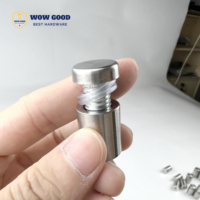 Sampel Gratis 12 13 16 19 25mm Titanium Aluminium Kuningan Penyangga Papan Iklan Sekrup Standoff Hitam Oksida