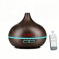 Diffuseur d'huiles essentielles ultrasonique silencieux à grain de bois 500 ml pour chambre à coucher