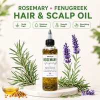Grosir kustom 100% minyak Rosemary Mint organik murni kulit kepala Mint penguat rambut esensial Fenugreek untuk pertumbuhan rambut