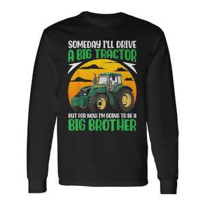 T-shirt à manches longues Big Brother Tractor pour enfants, chemise sur le thème de la ferme - Product Image 1