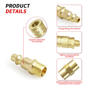 Tiêu chuẩn mỹ nhanh chóng kết nối Brass không khí Coupler cắm Kit-1/4-inch NPT phụ kiện thổi súng máy nén khí không khí Coupler - Product Image 3