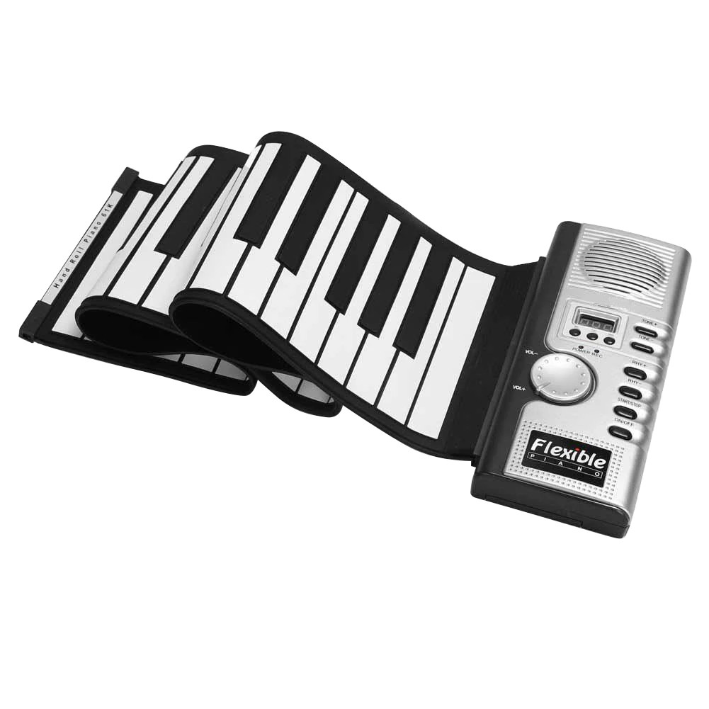 Портативный 61 Ключи Roll Up пианино Гибкая силиконовая резиновая клавиатура из массива дерева ручной рояля складной цифровое пианино клавиатура для начинающих