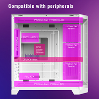 AntarcChill Atx Mid Tower Gaming Computer Cases Towers Cabinet Gaming Pc Case With Argb Fan & Type-C Desktop Casing
