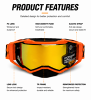 Lunettes de course tout-terrain avec verres réfléchissants, monture flexible en PC, taille unique, utilisables en quatre saisons pour moto, MX, sports tout-terrain