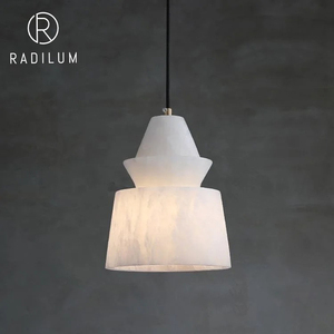 Lámpara Colgante de Latón y Alabastro, Estilo Italiano Minimalista, para Isla de Cocina, Comedor, Dormitorio, Cafetería, Lujosa, en Forma de Pagoda Geométrica de Varias Capas - Product Image 1