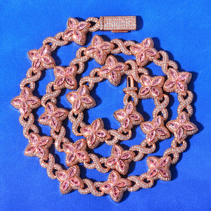 สร้อยคอแบบ Cuban Link  โมอิสซาไนต์สั่งทำพิเศษ เงินแท้ 925 สไตล์ฮิปฮอป ประดับเพชร VVS1 ผ่านการทดสอบเพชร เครื่องประดับ - Product Image 4