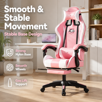 Chaise de jeu AOR en cuir, design industriel, base pivotante, accoudoirs réglables, inclinable, pour le travail, la maison, l'internet café