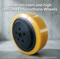 Roue de traction lisse en polyuréthane PU durable, 230x75 mm, 5 trous cylindriques pour boulons, utilisée sur les chariots élévateurs HY Yale / camions