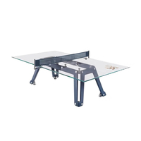 Table de tennis de table professionnelle pour divertissement intérieur, design moderne en bois massif, avec plateau en verre, pour sports de loisirs en intérieur