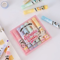 Spidol Glitter Punk Girl Lucu dan Lembut dengan Ujung Miring, Non-Toksik, untuk Jurnal dan Grafiti