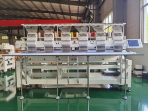 For New Computerized 6 Head Flat Embroidery Machine 12/15 Needles High Speed for T-Shirts Caps Garments - Product Image 4